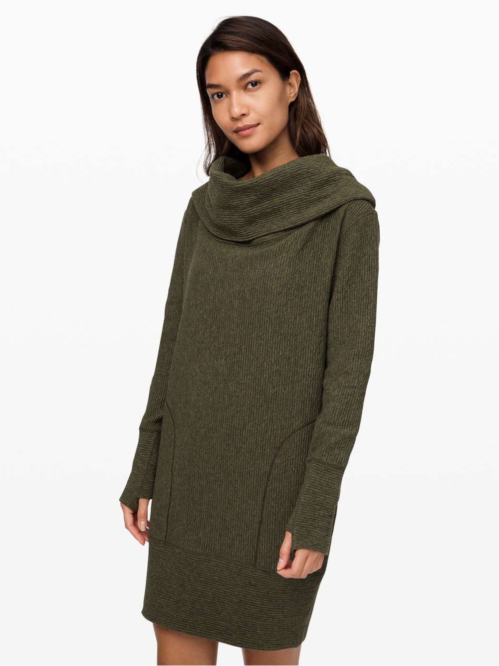 Lululemon Along the Way Dress in Heathered Dark Olive Size XS